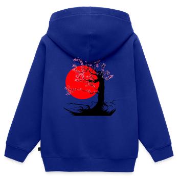 Baum Fantasy Asien China Japan - Kinder Premium Organic Zip Hoodie - Royalblau - Hinten - AI Model Kid Male (0cm)