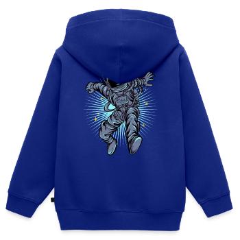 astronaute - Sweat Premium à capuche zippé enfant bio - bleu roi - Dos - AI Model Kid Male (0cm)