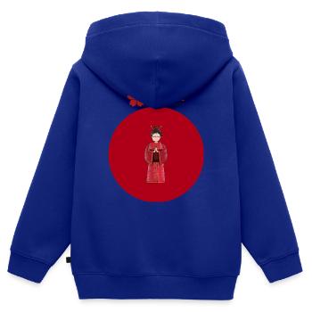 Sensei Champion - Kinder Premium Organic Zip Hoodie - Royalblau - Hinten - AI Model Kid Male (0cm)