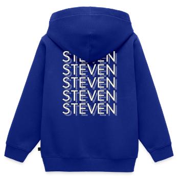 Steven - Kinder Premium Organic Zip Hoodie - Royalblau - Hinten - AI Model Kid Male (0cm)
