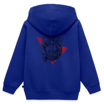 La planète des plantes carnivores en noir - Sweat Premium à capuche zippé enfant bio - bleu roi - Dos - AI Model Kid Male (0cm)