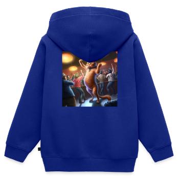 Cat dancing at a night club - Kinder Premium Organic Zip Hoodie - Royalblau - Hinten - AI Model Kid Male (0cm)