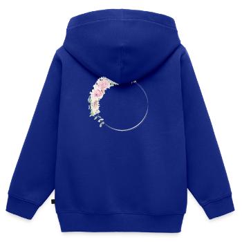 Customizable floral wreath silver pink - Kids Premium Organic Zip-up Hoodie - royal blue - Back - AI Model Kid Male (0cm)