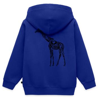 Giraffe Tribal Tattoo - Kinder Premium Organic Zip Hoodie - Royalblau - Hinten - AI Model Kid Male (0cm)