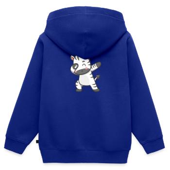 Zebra - Kinder Premium Organic Zip Hoodie - Royalblau - Hinten - AI Model Kid Male (0cm)