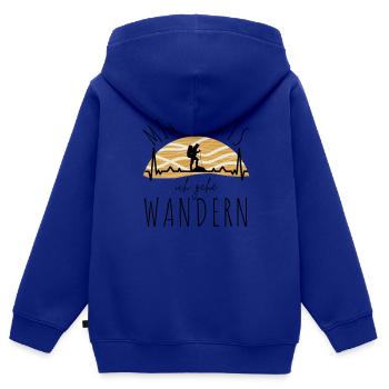WANDERN Berge Bergsteigen WANDERWEG - Kinder Premium Organic Zip Hoodie - Royalblau - Hinten - AI Model Kid Male (0cm)