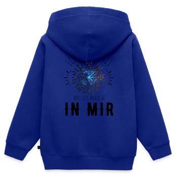 Wegweiser RUNEN Motivation - VEGVISIR - Kinder Premium Organic Zip Hoodie - Royalblau - Hinten - AI Model Kid Male (0cm)