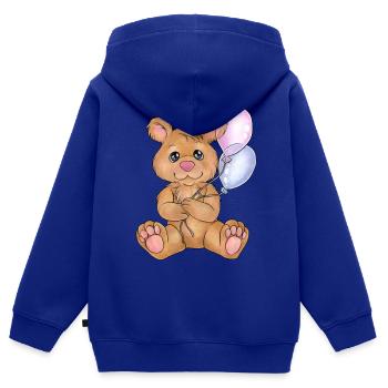 Niedlich Bär Bärchen Teddy Ballon Kind Geschenk - Kinder Premium Organic Zip Hoodie - Royalblau - Hinten - AI Model Kid Male (0cm)