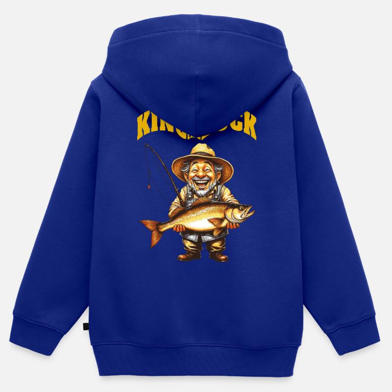 KingOTD - Sweat Premium à capuche zippé enfant bio - bleu roi