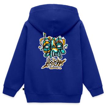 Schädelraut Graff Krispé - Kinder Premium Organic Zip Hoodie - Royalblau - Hinten - AI Model Kid Male (0cm)