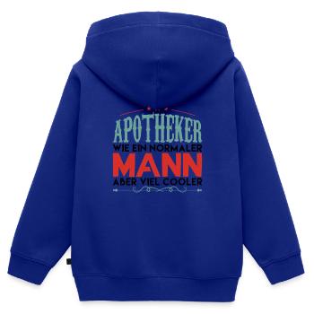 apotheker | apotheker aber viel cooler !! - Kinder Premium Organic Zip Hoodie - Royalblau - Hinten - AI Model Kid Male (0cm)