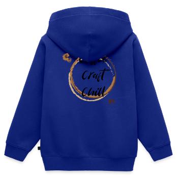 Kaffee - Kinder Premium Organic Zip Hoodie - Royalblau - Hinten - AI Model Kid Male (0cm)