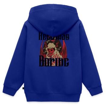 Satan Belzébuth Diable Gothique Pentagramme Mystique - Sweat Premium à capuche zippé enfant bio - bleu roi - Dos - AI Model Kid Male (0cm)