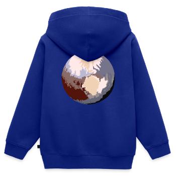 Pluto - Zwergplanet - Kinder Premium Organic Zip Hoodie - Royalblau - Hinten - AI Model Kid Male (0cm)