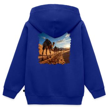 L’origine des caravanes se trouve dans l’Orient ancien - Sweat Premium à capuche zippé enfant bio - bleu roi - Dos - AI Model Kid Male (0cm)