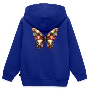 Beautiful colorful butterfly, 7 year old girl birthday - Kids Premium Organic Zip-up Hoodie - royal blue - Back - AI Model Kid Male (0cm)