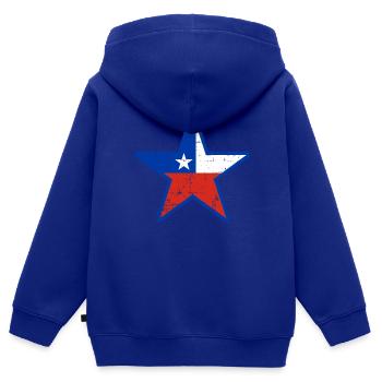 Chile - Kinder Premium Organic Zip Hoodie - Royalblau - Hinten - AI Model Kid Male (0cm)