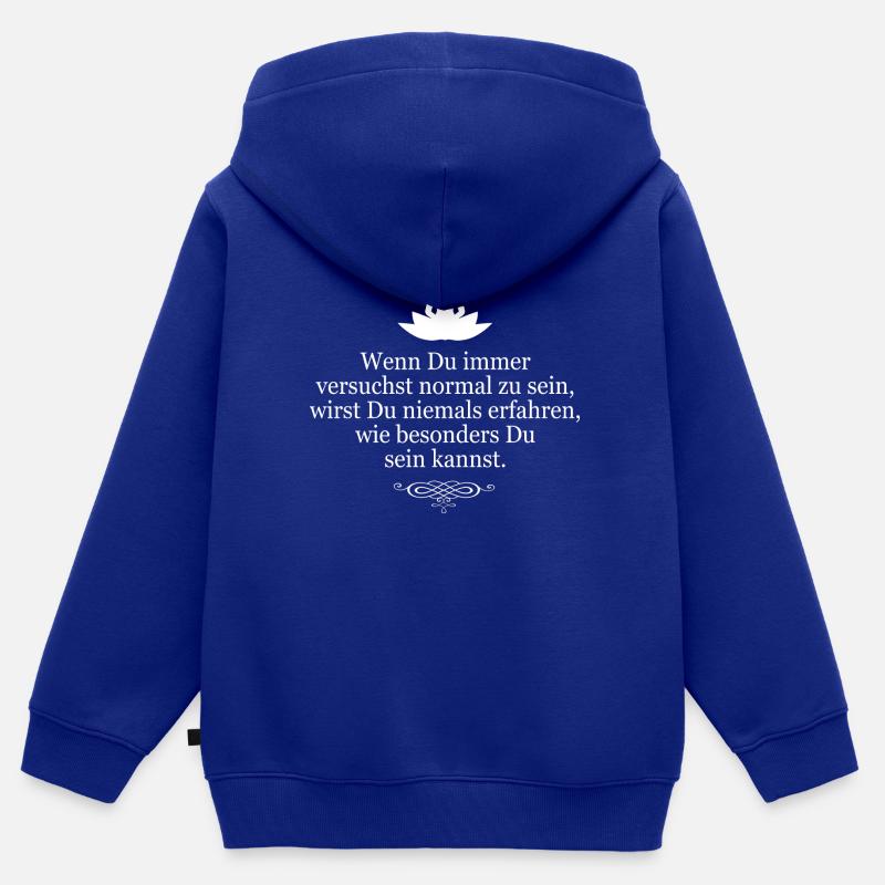 Wenn du immer versuchst... - Kinder Premium Organic Zip Hoodie - Royalblau
