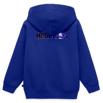 Hambourg - Sweat Premium à capuche zippé enfant bio - bleu roi - Dos - AI Model Kid Male (0cm)