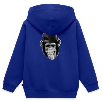 Cool monkey - Kids Premium Organic Zip-up Hoodie - royal blue - Back - AI Model Kid Male (0cm)
