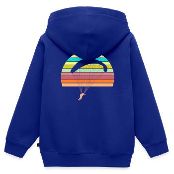 Paragliding - Kinder Premium Organic Zip Hoodie - Royalblau - Hinten - AI Model Kid Male (0cm)