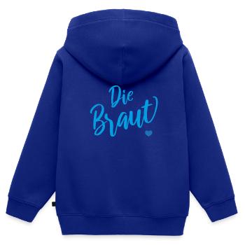 Die Braut - Kinder Premium Organic Zip Hoodie - Royalblau - Hinten - AI Model Kid Male (0cm)