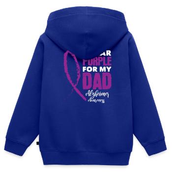 Alzheimer Purple - Kinder Premium Organic Zip Hoodie - Royalblau - Hinten - AI Model Kid Male (0cm)