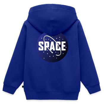 Espace extra-atmosphérique étoiles étoiles voie lactée - Sweat Premium à capuche zippé enfant bio - bleu roi - Dos - AI Model Kid Male (0cm)