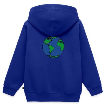 Planet Erde - Kinder Premium Organic Zip Hoodie - Royalblau - Hinten - AI Model Kid Male (0cm)