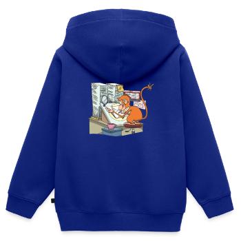 Animateur animateur animateur - Sweat Premium à capuche zippé enfant bio - bleu roi - Dos - AI Model Kid Male (0cm)