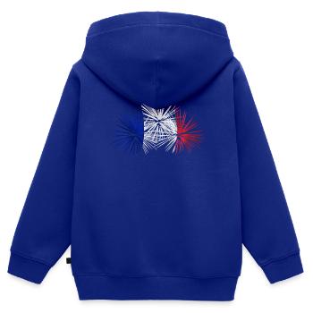 Frankreich Silvester Feuerwerk Nation Flaggen - Kinder Premium Organic Zip Hoodie - Royalblau - Hinten - AI Model Kid Male (0cm)