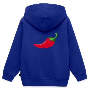 Spicy Chilly - Kids Premium Organic Zip-up Hoodie - royal blue - Back - AI Model Kid Male (0cm)
