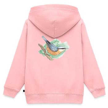 Nuthatch - Kids Premium Organic Zip-up Hoodie - rose - Back - AI Model Kid Female (0cm)