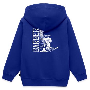 barber stuhl sessel - Kinder Premium Organic Zip Hoodie - Royalblau - Hinten - AI Model Kid Male (0cm)