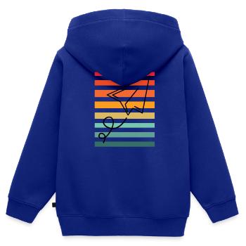 Papierflieger Sunset - Kinder Premium Organic Zip Hoodie - Royalblau - Hinten - AI Model Kid Male (0cm)