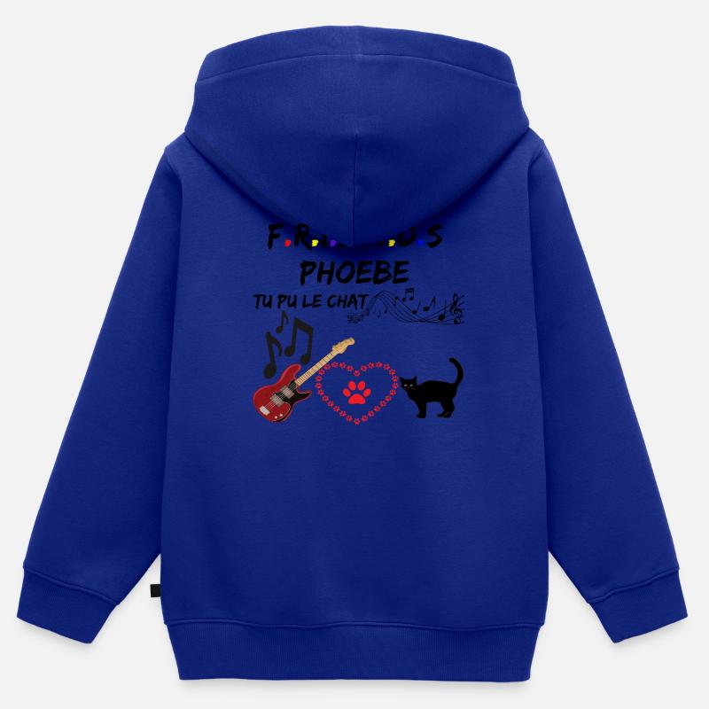 friends chanson phoebe tu pu le chat - Sweat Premium à capuche zippé enfant bio - bleu roi