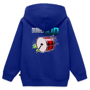 Drummer KID - Kinder Premium Organic Zip Hoodie - Royalblau - Hinten - AI Model Kid Male (0cm)