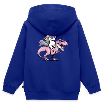 Unicorn Dinosaur Fantasy Creature Gift - Kids Premium Organic Zip-up Hoodie - royal blue - Back - AI Model Kid Male (0cm)