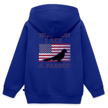 Papagei Amerikanische Flagge Lustiges Originalgeschenk - Kinder Premium Organic Zip Hoodie - Royalblau - Hinten - AI Model Kid Male (0cm)