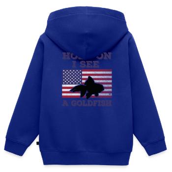 Goldfisch Amerikanische Flagge Original Geschenk - Kinder Premium Organic Zip Hoodie - Royalblau - Hinten - AI Model Kid Male (0cm)