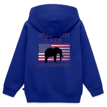 Elephant American Flag Funny Original Gift - Kids Premium Organic Zip-up Hoodie - royal blue - Back - AI Model Kid Male (0cm)