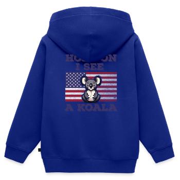 Koala American Flag Funny Original Gift - Kids Premium Organic Zip-up Hoodie - royal blue - Back - AI Model Kid Male (0cm)
