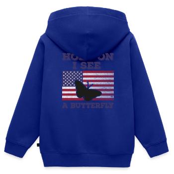 American Flag Butterfly Funny Original Gift - Kids Premium Organic Zip-up Hoodie - royal blue - Back - AI Model Kid Male (0cm)