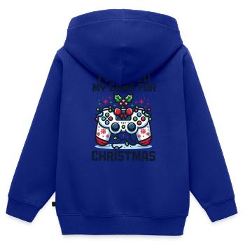 Spiel in der Pause für Weihnachtsgeschenk Humor Geek - Kinder Premium Organic Zip Hoodie - Royalblau - Hinten - AI Model Kid Male (0cm)