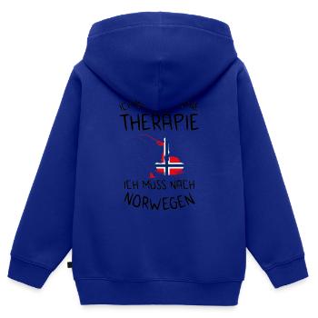 Norwegen Angeln Norwegische Flagge Dorsch Geschenk - Kinder Premium Organic Zip Hoodie - Royalblau - Hinten - AI Model Kid Male (0cm)