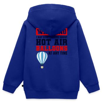 Montgolfière Montgolfière Montgolfière - Sweat Premium à capuche zippé enfant bio - bleu roi - Dos - AI Model Kid Male (0cm)