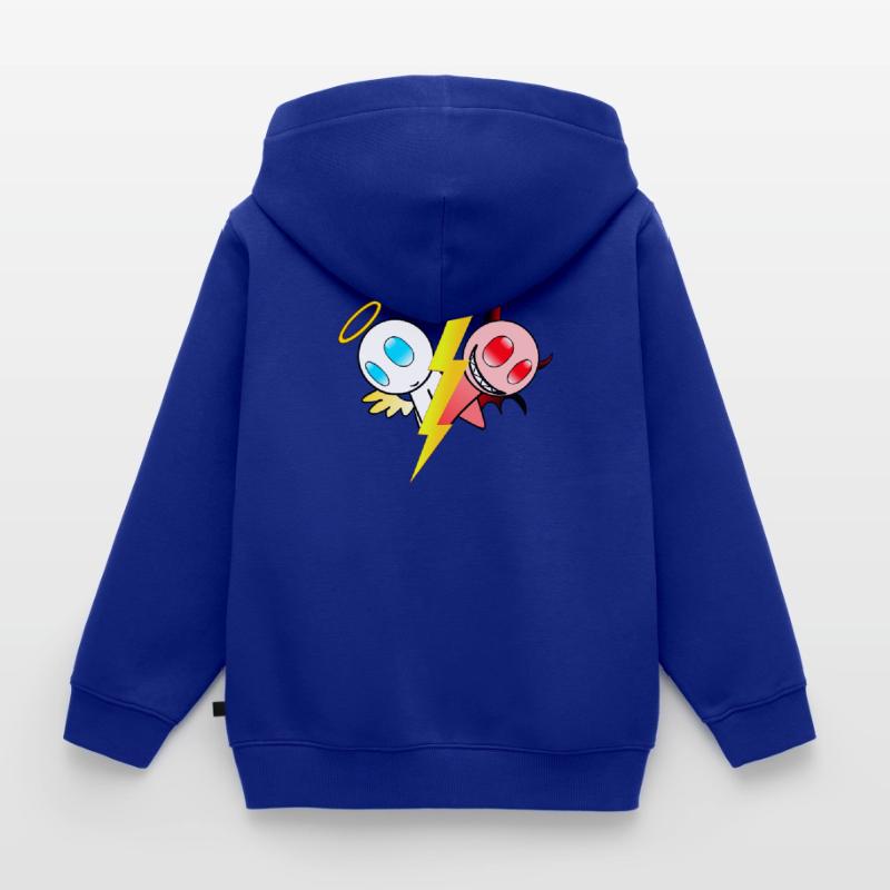 Engel oder Teufel. Gut oder böse. Lieb oder frech Kinder Premium Organic Zip Hoodie
