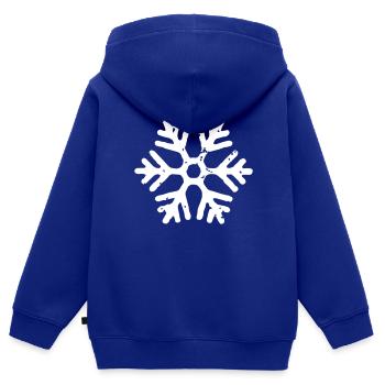 flocon de neige - Sweat Premium à capuche zippé enfant bio - bleu roi - Dos - AI Model Kid Male (0cm)