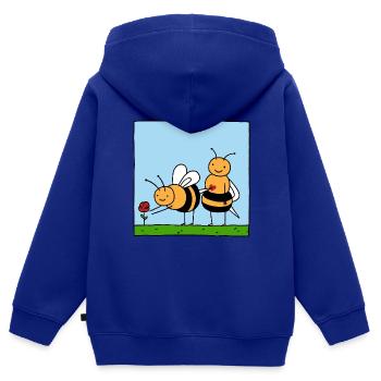 BIENE HUMMEL LOVE LOVE - Kids Premium Organic Zip-up Hoodie - royal blue - Back - AI Model Kid Male (0cm)