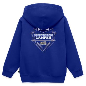DAS ALTERSHEIM KANN WARTEN ICH GEHE CAMPEN - Kinder Premium Organic Zip Hoodie - Royalblau - Hinten - AI Model Kid Male (0cm)